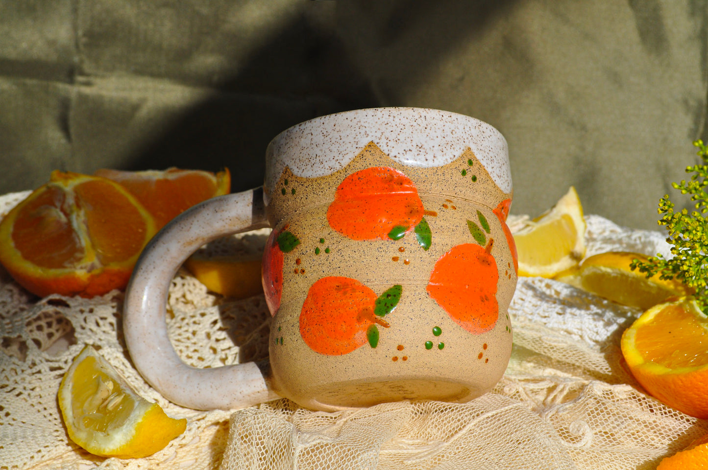 Orange fruit bubble mug