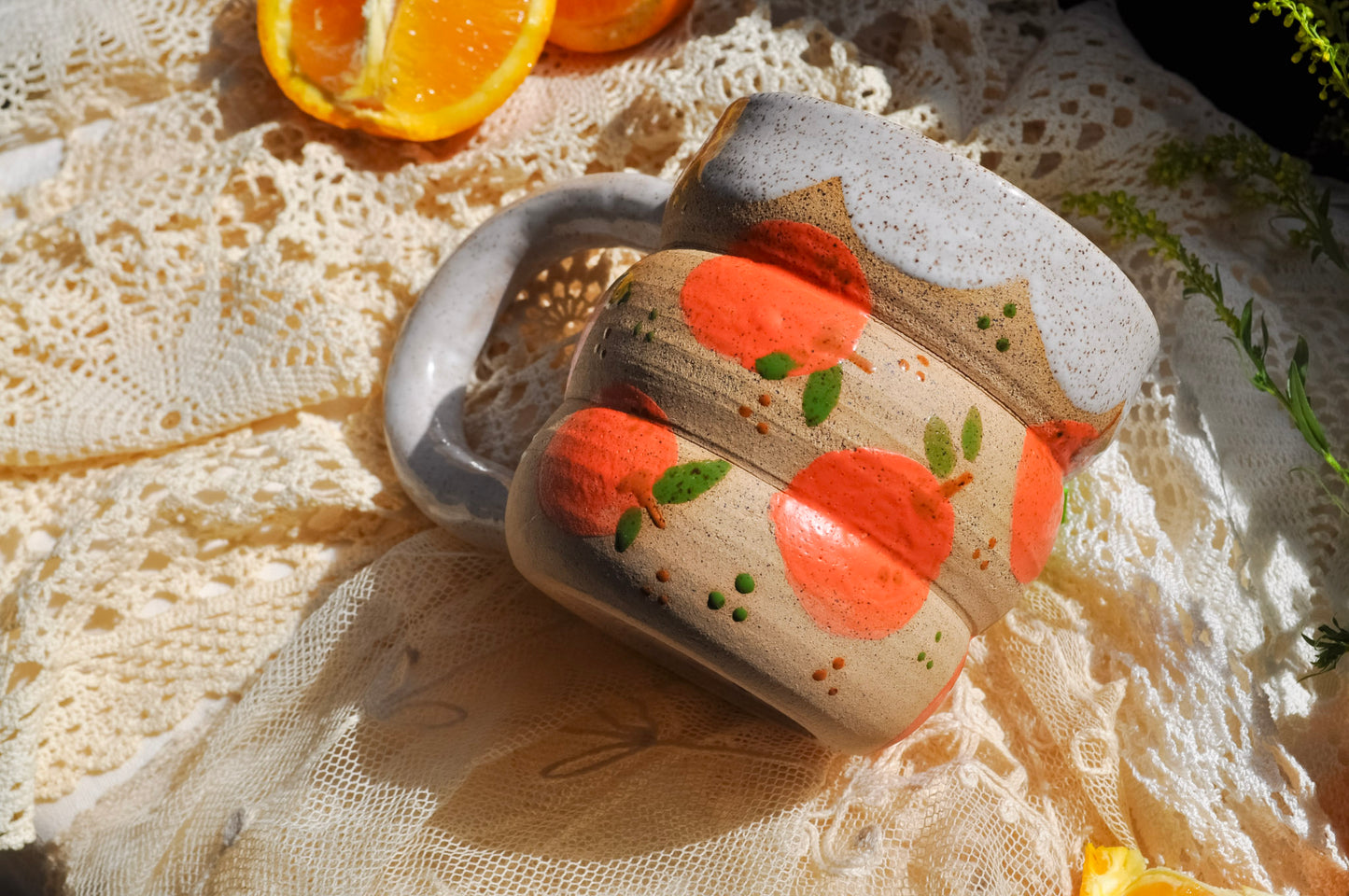 Orange fruit bubble mug