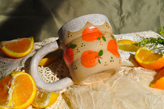 Orange fruit bubble mug