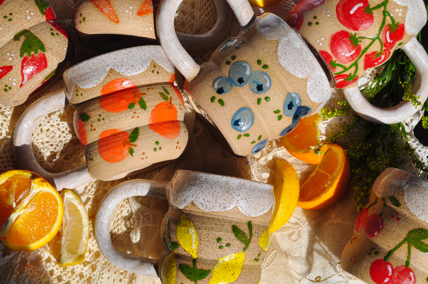 Orange fruit bubble mug